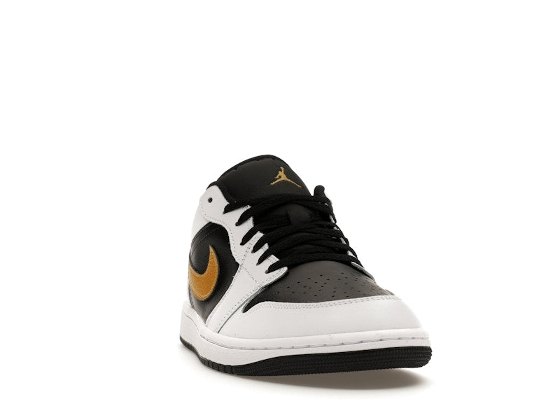 Jordan 1 Low White Black Metallic Gold Swoosh