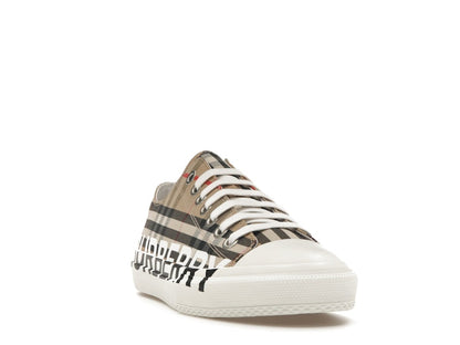 Burberry Logo Print Vintage Check Cotton Sneakers Archive Beige (Women's)
