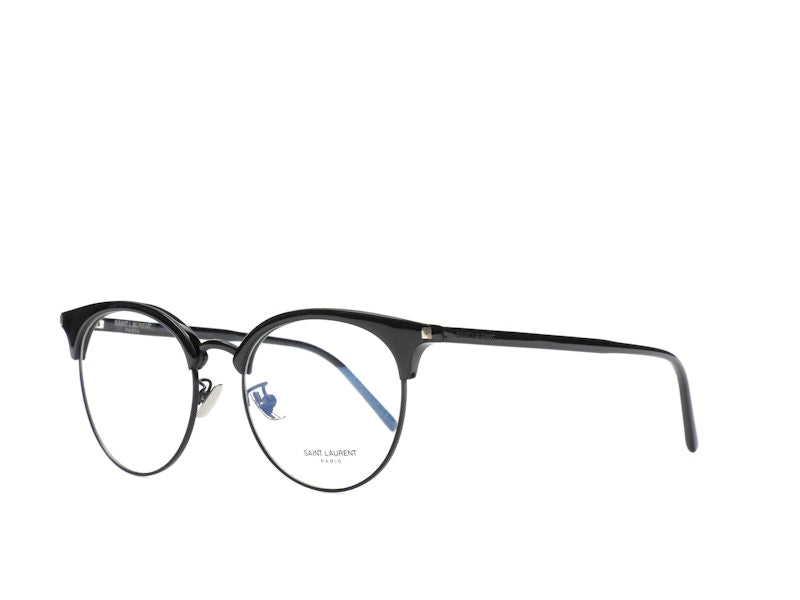 Saint Laurent Round-Frame Acetate Optical Frames Black Black Transparent (SL233F-30002729-001)