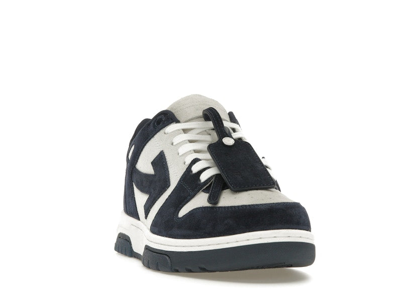 OFF-WHITE Out Of Office OOO Low Tops White Navy Blue Suede