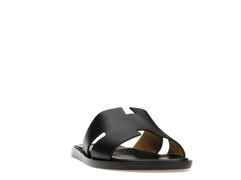 Hermes Izmir Sandal Noir Smooth Calfskin Leather