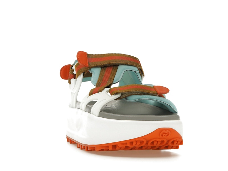 Gucci Colour Block Platform Sandal White Blue Orange (Women's)