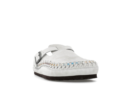 Birkenstock Boston Braided Suede Kith Antique White Tie Dye