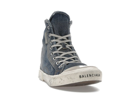 Balenciaga Paris High Top Blue Destroyed Denim