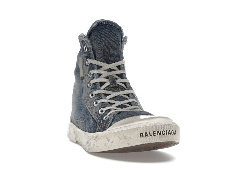 Balenciaga Paris High Top Blue Destroyed Denim