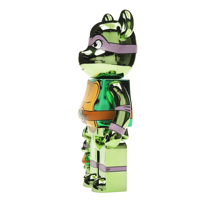 Bearbrick x Teenage Mutant Ninja Turtles Donatello 100% & 400% Set Chrome Ver.