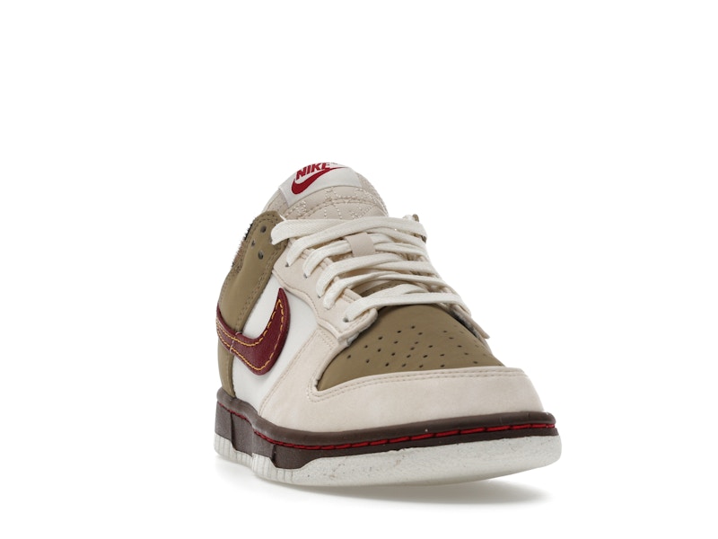 Nike Dunk Low Retro Khaki Team Red Pearl White (Women's)