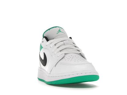 Jordan 1 Low White Lucky Green Tumbled Leather (GS)