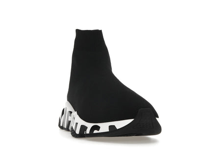 Balenciaga Speed Graffiti Trainers White Black Logo (Women's)