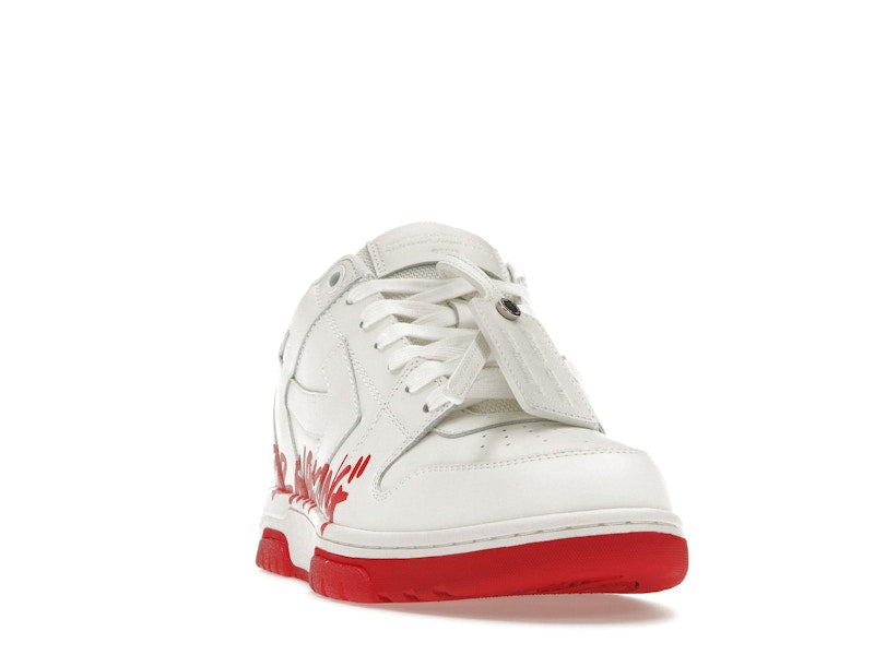 OFF-WHITE Out Of Office OOO Low Tops White Red