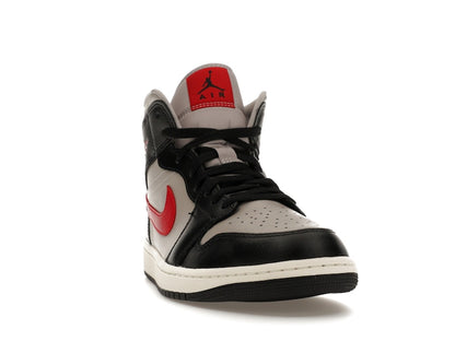 Jordan 1 Mid Black College Grey Gym Red (Women's)