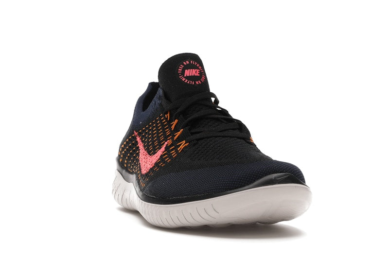 Nike Free RN Flyknit 2018 Black Flash Crimson Orange Peel