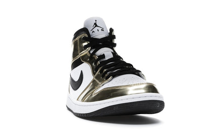 Jordan 1 Mid Metallic Gold Black White