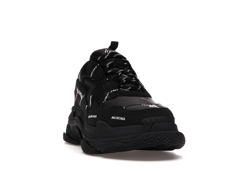 Balenciaga Triple S Allover Logo Black