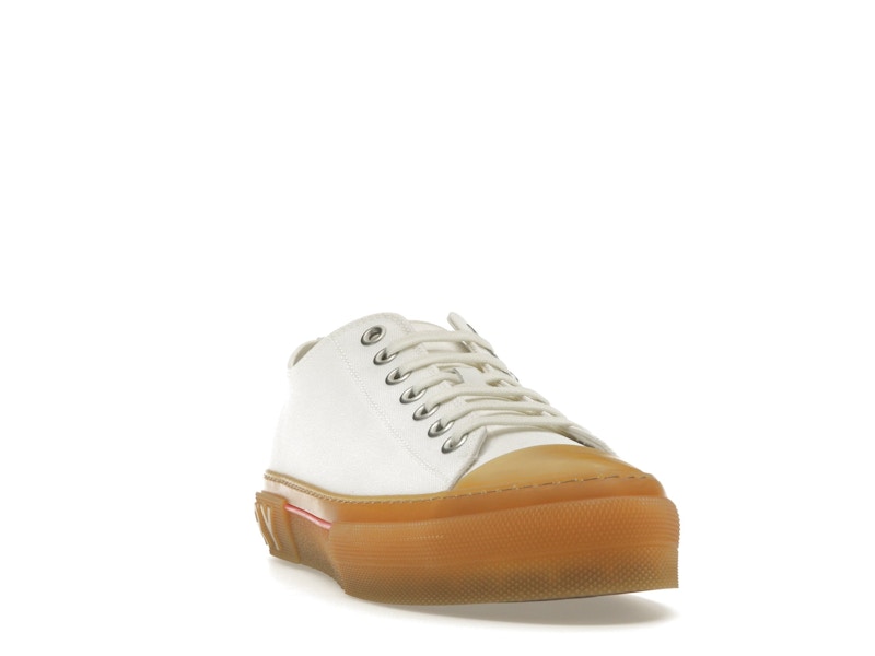 Burberry Logo Detail Cotton Trainer White