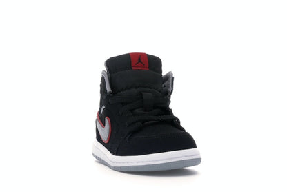 Jordan 1 Mid Black Particle Grey Gym Red (TD)