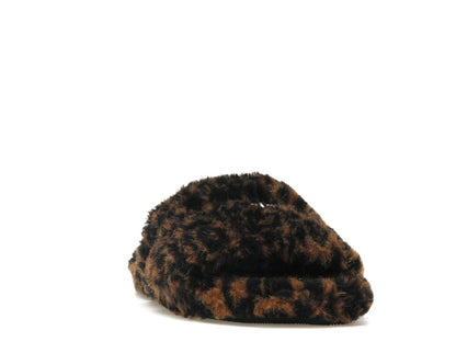 Balenciaga Furry Slide Leopard Brown Black