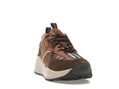 Burberry Check and Suede Sneakers Dark Birch Brown