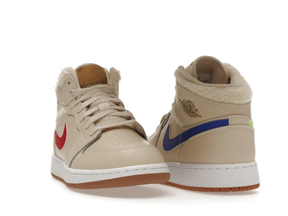 Jordan 1 Mid Utility Fleece Pearl White (GS)