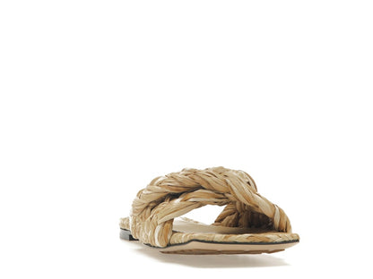 Bottega Veneta Raffia Stretch Flat Sandals Macadamia (Women's)