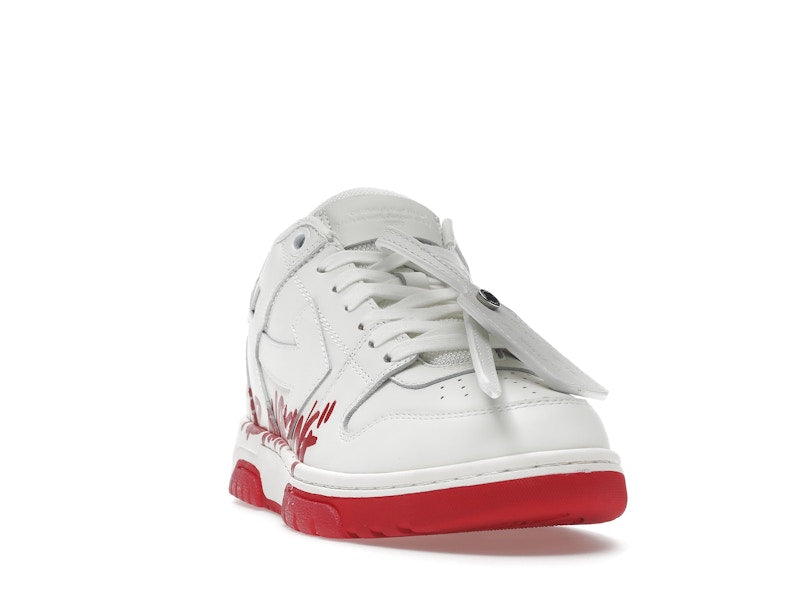 OFF-WHITE Out Of Office "OOO" Low Tops For Walking White White Red SS22