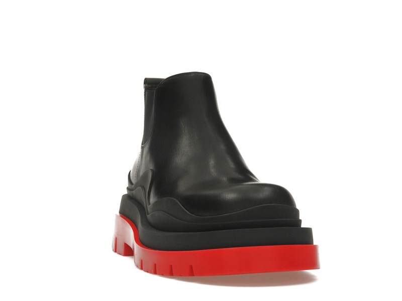 Bottega Veneta Tire Ankle Chelsea Boot Black Red (Women's)