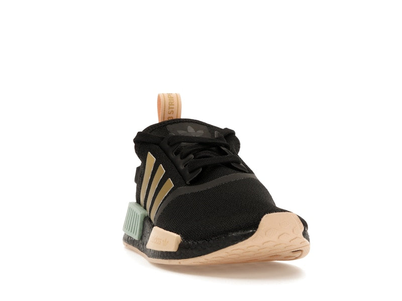 adidas NMD R1 Black Gold Metallic Halo Amber (Women's)