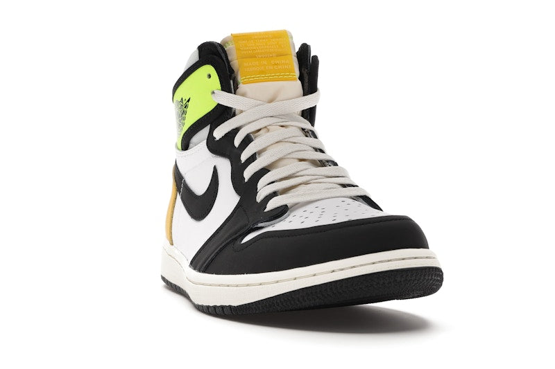 Jordan 1 Retro High White Black Volt University Gold