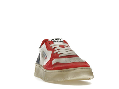 Autry Medalist Leather Low Super Vintage White Blue Red