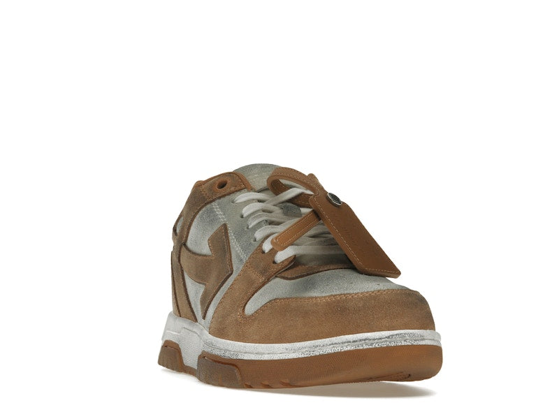 OFF-WHITE Out Of Office "OOO" Low Tops Distressed Brown White