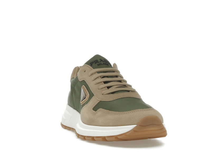 Prada PRAX 01 Sneakers Re-Nylon Brushed Leather Ecru Military