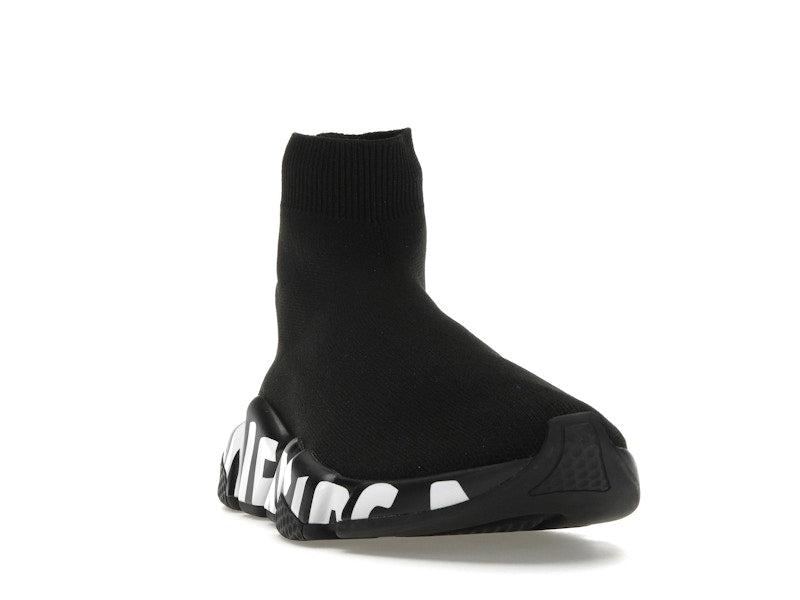 Balenciaga Speed Graffiti Trainers Black White Logo (Women's)