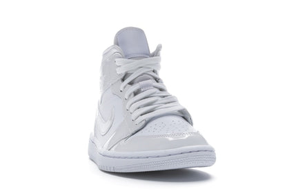 Jordan 1 Mid Triple White Patent Swoosh (Women's)