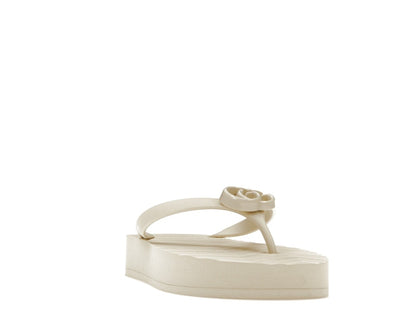 Gucci Chevron Thong Sandal White Rubber
