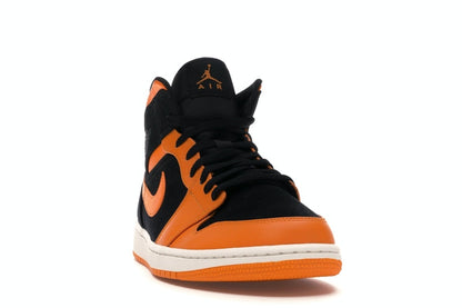 Jordan 1 Mid Black Orange Peel