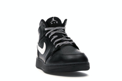 Jordan 1 Mid Black White Speckle (GS)