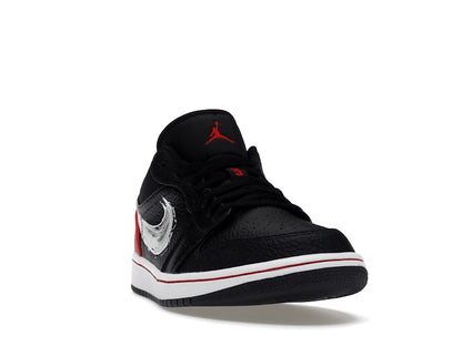 Jordan 1 Low Brushstroke Swoosh Black