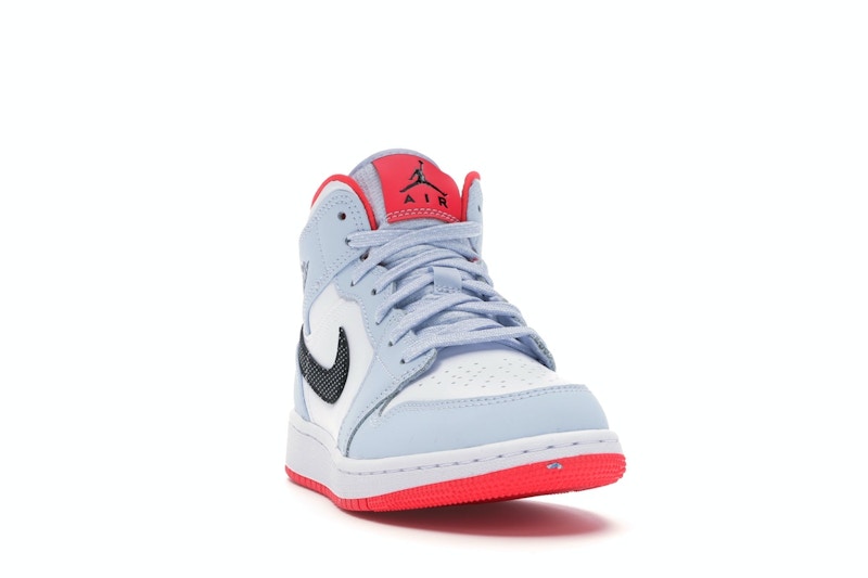 Jordan 1 Mid Half Blue Polka Dot Swoosh (GS)