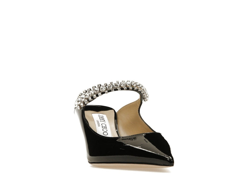 Jimmy Choo Bing 65mm Heeled Mule Black Patent Leather
