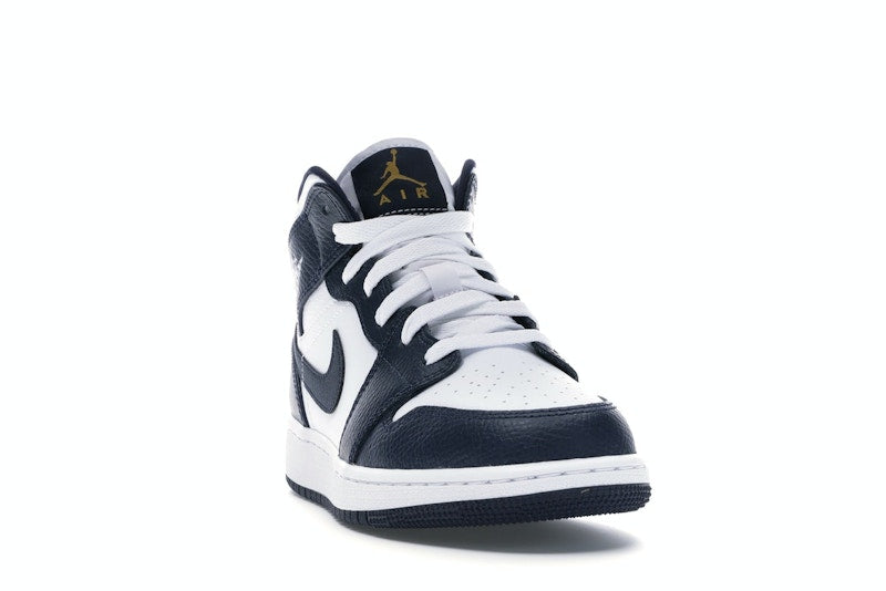 Jordan 1 Mid White Metallic Gold Obsidian (GS)