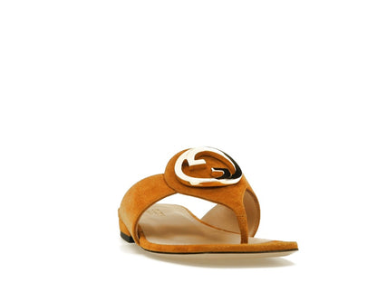 Gucci Blondie Thong Sandal Light Brown Suede