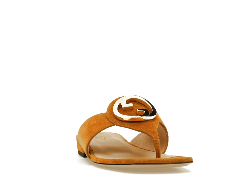 Gucci Blondie Thong Sandal Light Brown Suede