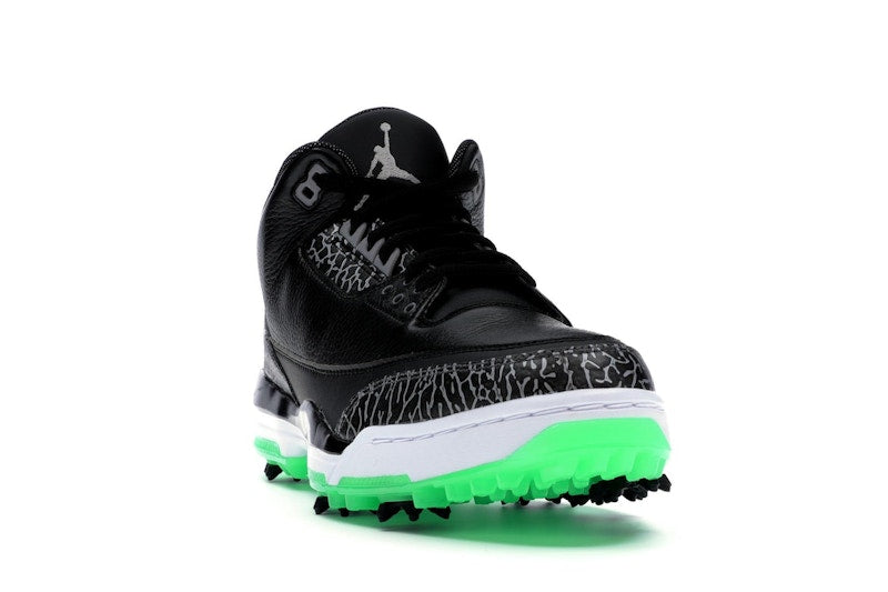 Jordan 3 Retro Golf Black Green Glow