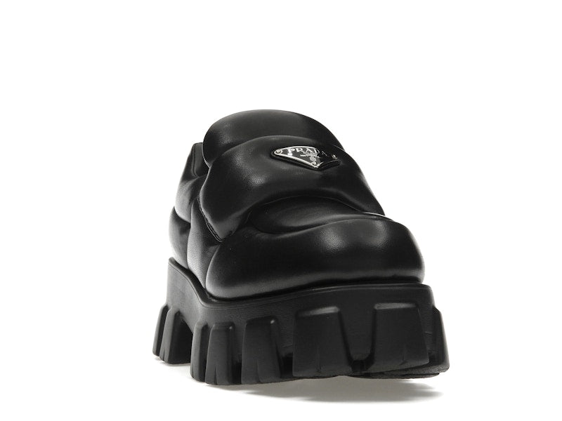 Prada Soft Padded 55mm Loafers Black Nappa Leather