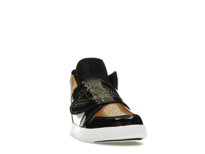 Sky Jordan 1 Mid Black Metallic Gold White (PS)