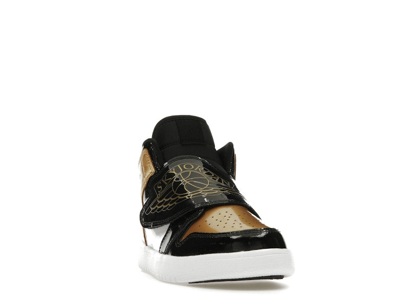 Sky Jordan 1 Mid Black Metallic Gold White (PS)