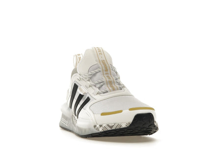 adidas NMD R1 V3 White Black Gold Tartan Trefoil