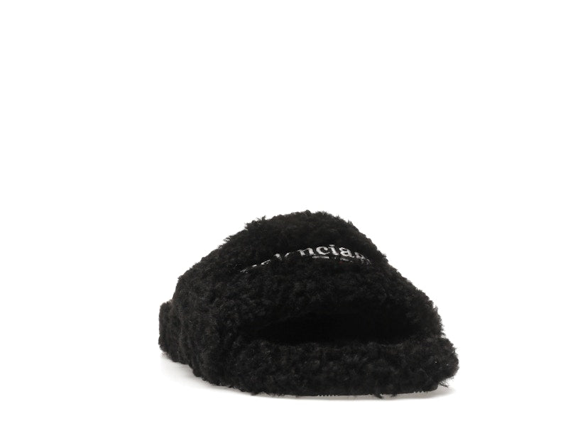 Balenciaga Furry Slide Black