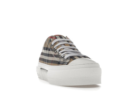 Burberry Vintage Check Cotton Sneakers Archive Beige White (Women's)