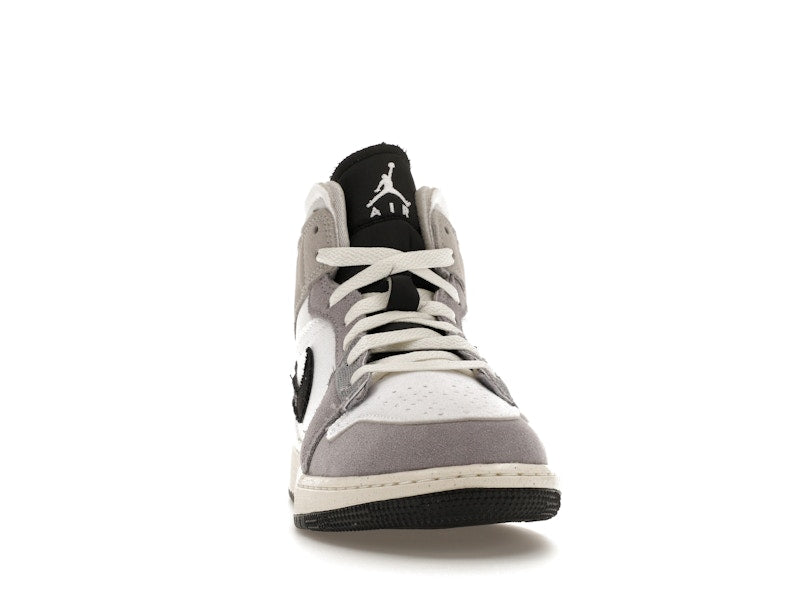 Jordan 1 Mid SE Craft White Cement Grey Black (GS)